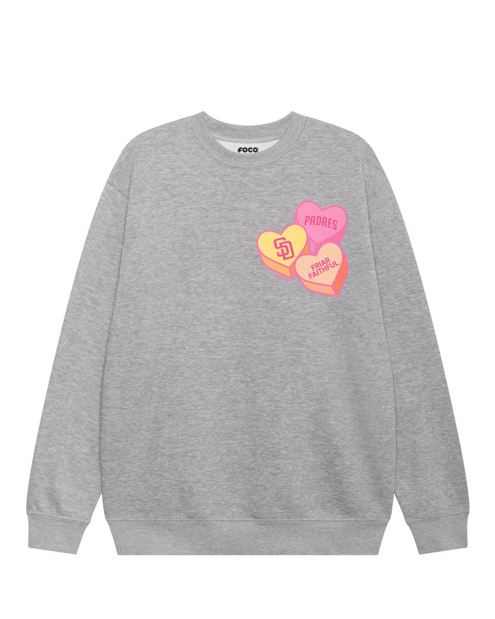 San Diego Padres Candy Heart Crew Neck Sweatshirt
