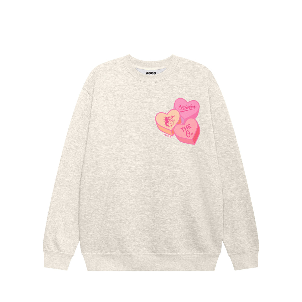 Baltimore Orioles Candy Heart Crew Neck Sweatshirt