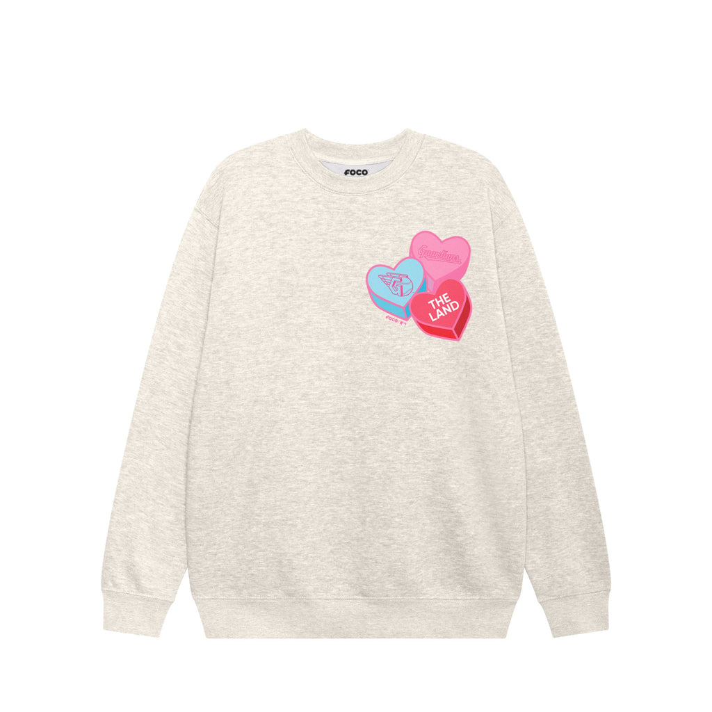 Cleveland Guardians Candy Heart Crew Neck Sweatshirt