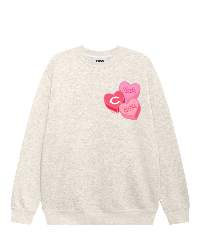 Cincinnati Reds Candy Heart Crew Neck Sweatshirt