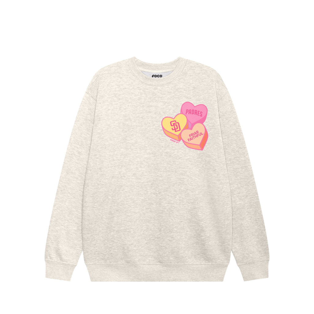 San Diego Padres Candy Heart Crew Neck Sweatshirt