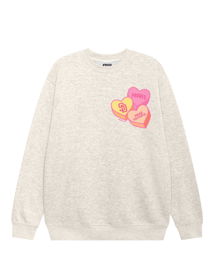 San Diego Padres Candy Heart Crew Neck Sweatshirt