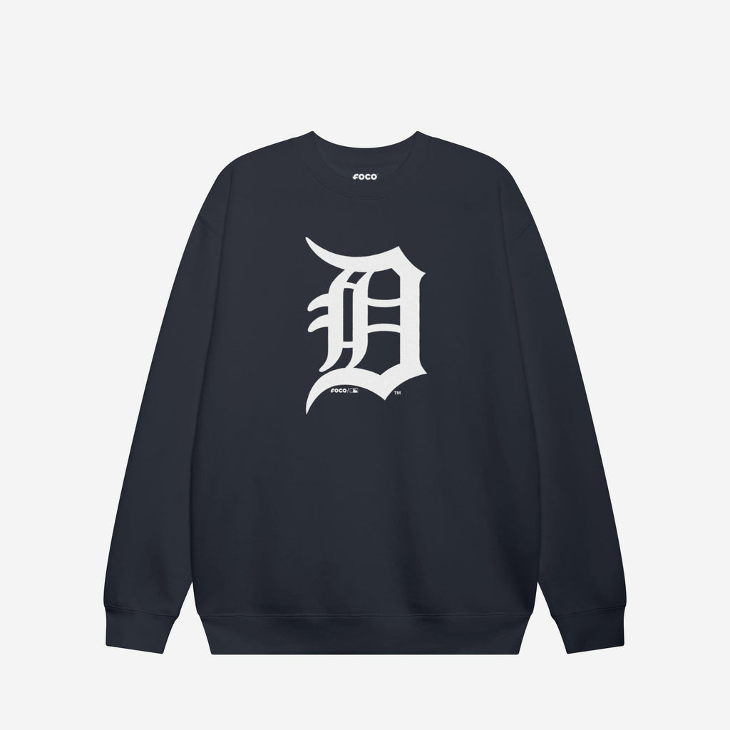 Detroit Tigers Primary Logo Crew Neck Sweatshirt FOCO Navy S - FOCO.com
