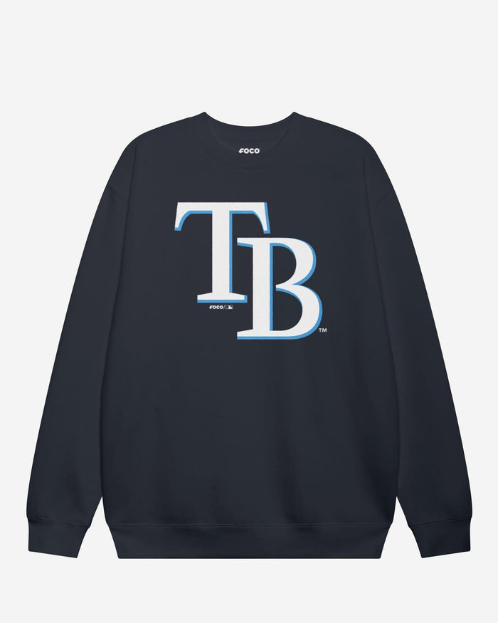 Tampa Bay Rays Primary Logo Crew Neck Sweatshirt FOCO Navy S - FOCO.com