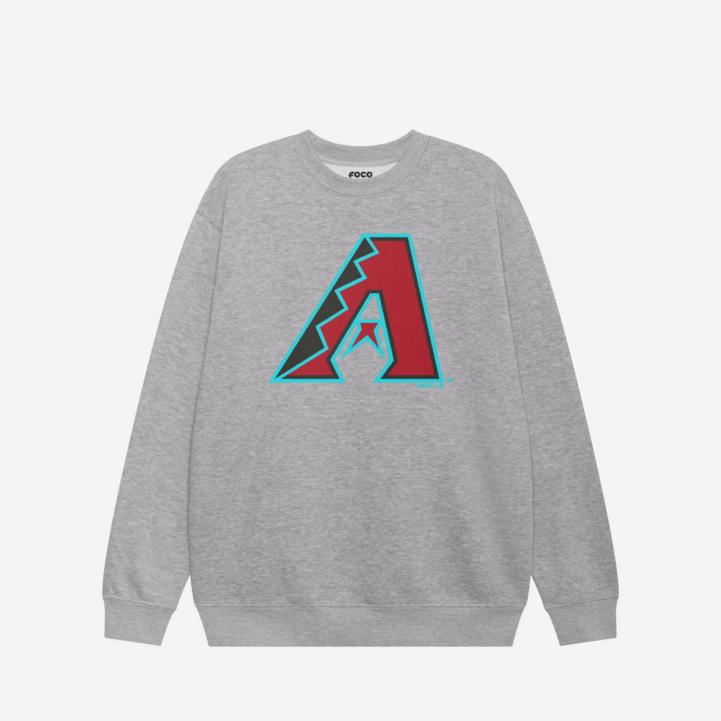 Arizona Diamondbacks Primary Logo Crew Neck Sweatshirt FOCO Athletic Heather S - FOCO.com