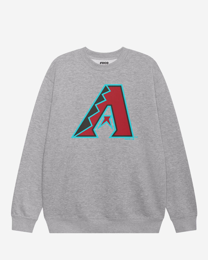 Arizona Diamondbacks Primary Logo Crew Neck Sweatshirt FOCO Athletic Heather S - FOCO.com