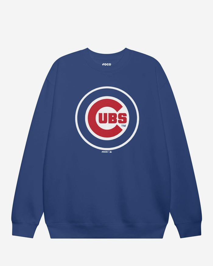 Chicago Cubs Primary Logo Crew Neck Sweatshirt FOCO True Royal S - FOCO.com