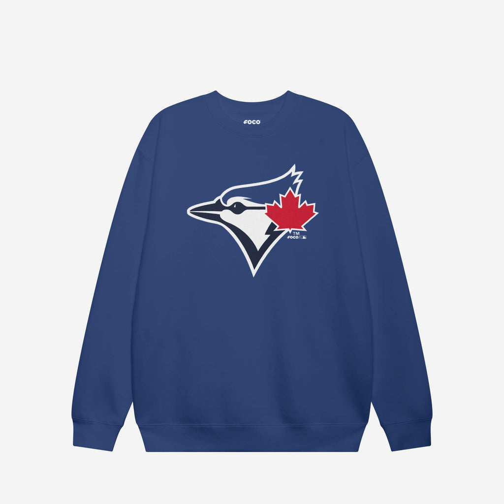 Toronto Blue Jays Primary Logo Crew Neck Sweatshirt FOCO True Royal S - FOCO.com