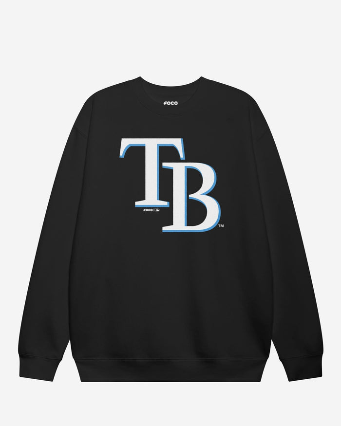 Tampa Bay Rays Primary Logo Crew Neck Sweatshirt FOCO Black S - FOCO.com