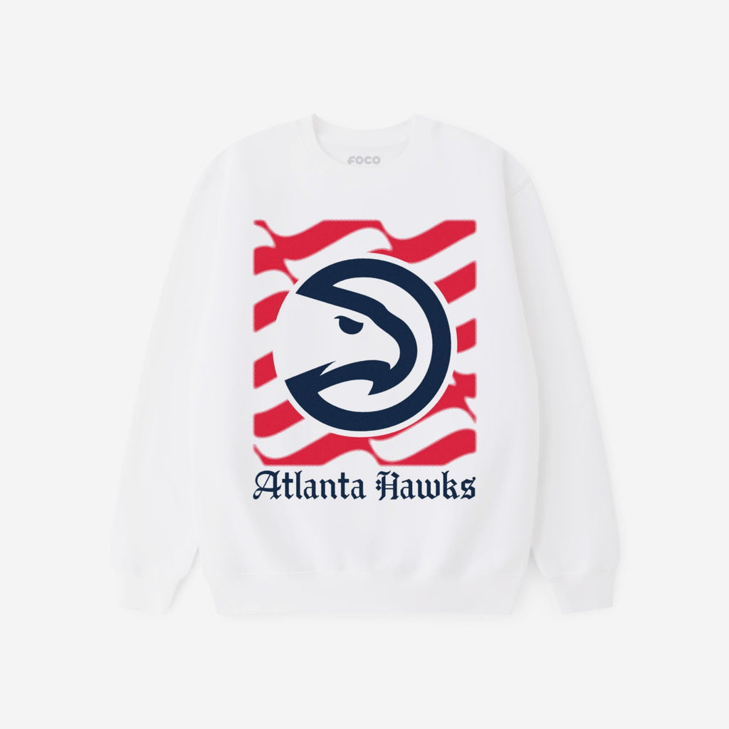 Atlanta Hawks American Heritage Wordmark Crew Neck Sweatshirt FOCO S - FOCO.com