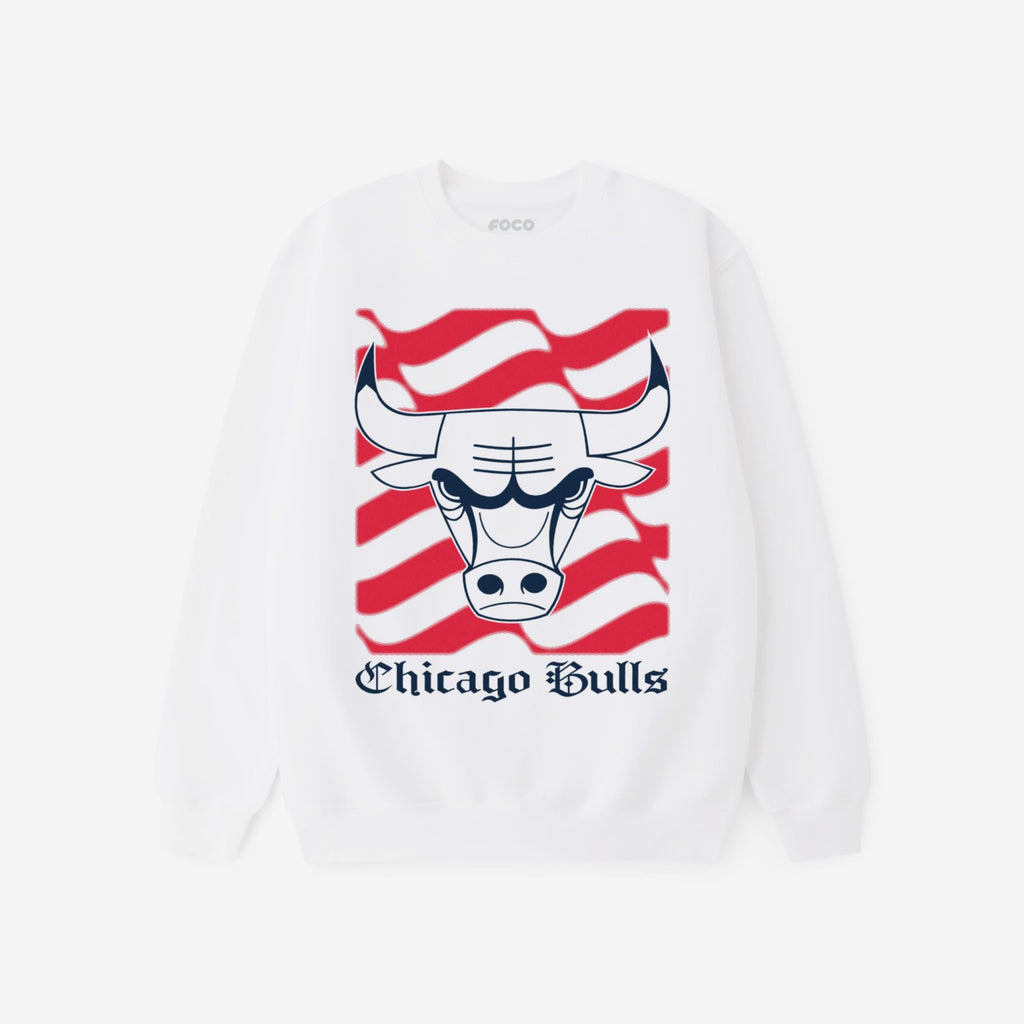 Chicago Bulls American Heritage Wordmark Crew Neck Sweatshirt FOCO S - FOCO.com