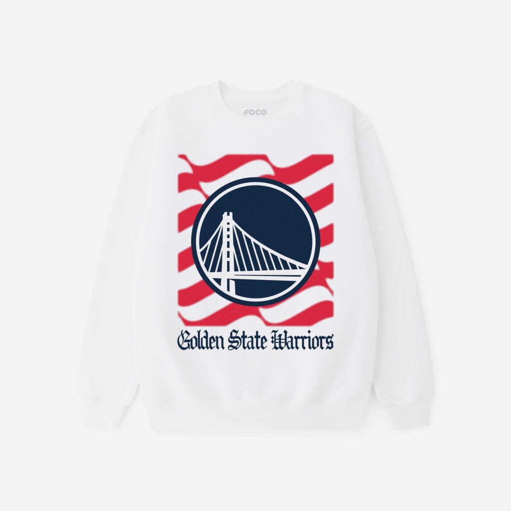 Golden State Warriors American Heritage Wordmark Crew Neck Sweatshirt FOCO S - FOCO.com