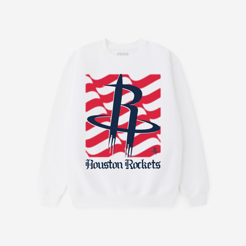 Houston Rockets American Heritage Wordmark Crew Neck Sweatshirt FOCO S - FOCO.com