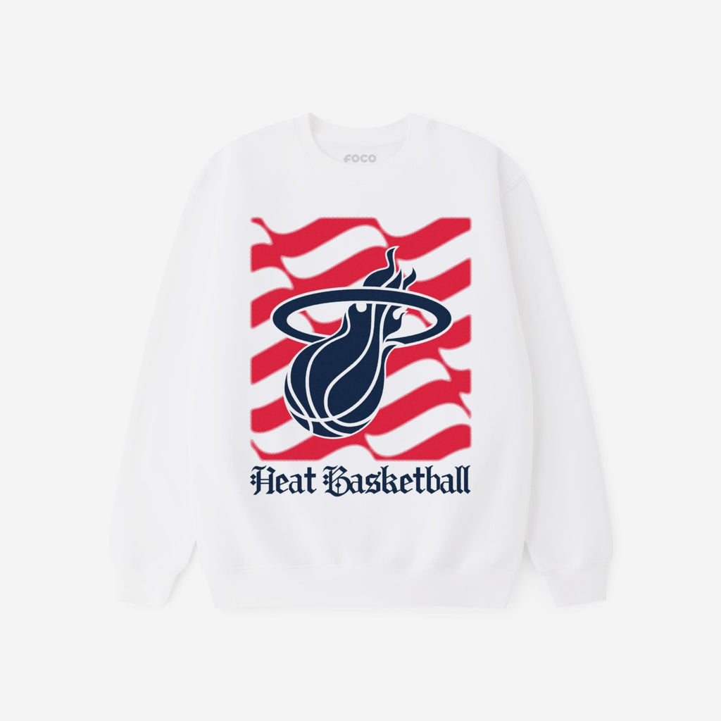 Miami Heat American Heritage Wordmark Crew Neck Sweatshirt FOCO S - FOCO.com