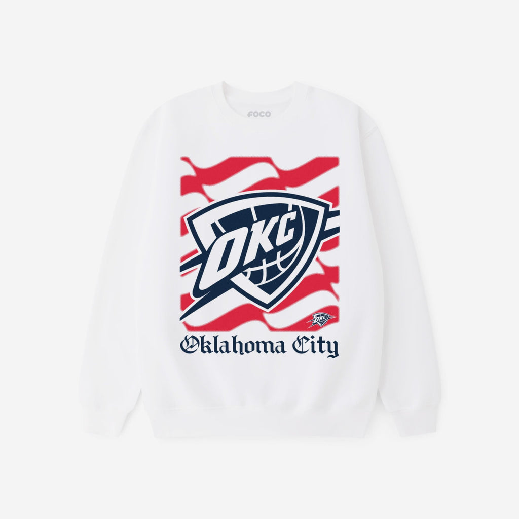 Oklahoma City Thunder American Heritage Wordmark Crew Neck Sweatshirt FOCO S - FOCO.com