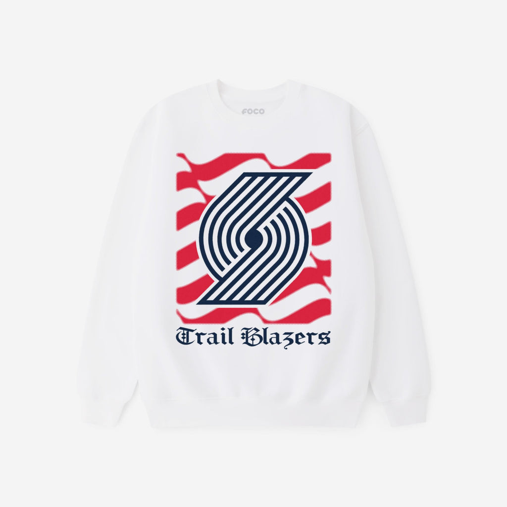 Portland Trail Blazers American Heritage Wordmark Crew Neck Sweatshirt FOCO S - FOCO.com
