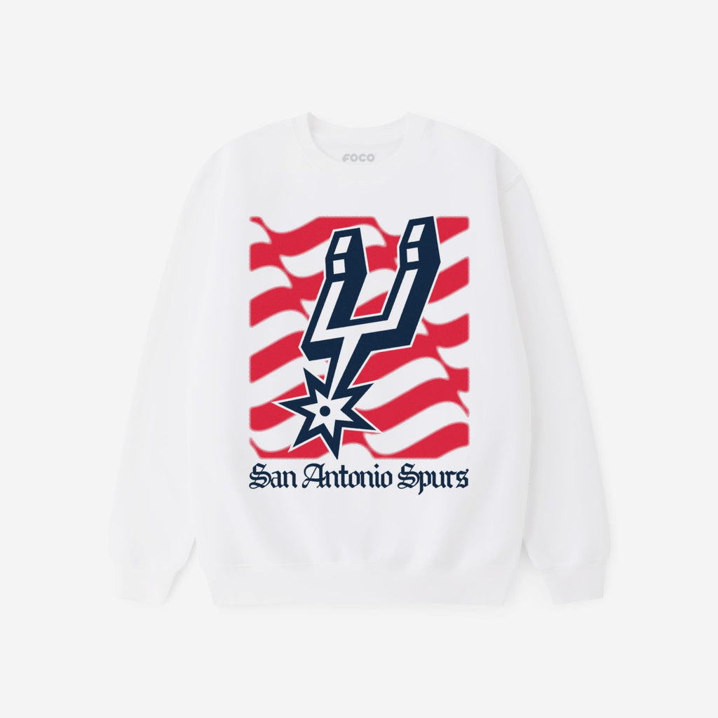 San Antonio Spurs American Heritage Wordmark Crew Neck Sweatshirt FOCO S - FOCO.com
