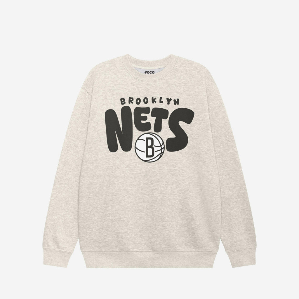 Brooklyn Nets Bubble Crew Neck Sweatshirt FOCO S - FOCO.com