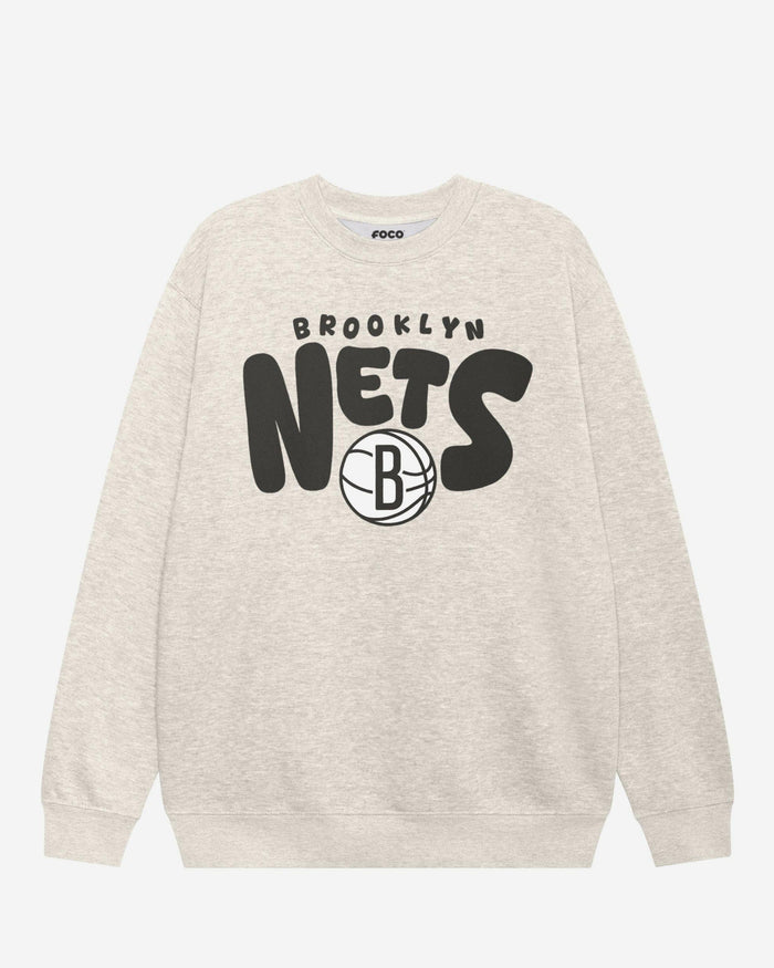 Brooklyn Nets Bubble Crew Neck Sweatshirt FOCO S - FOCO.com