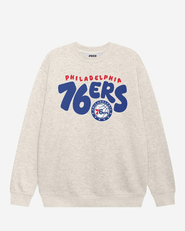 Philadelphia 76ers Bubble Crew Neck Sweatshirt FOCO S - FOCO.com