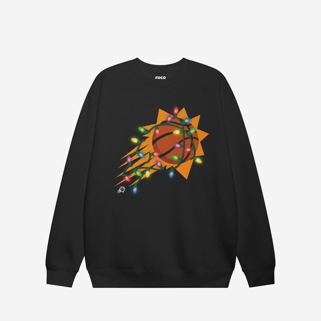 Phoenix Suns Primary Logo Holiday Lights Crew Neck Sweatshirt FOCO S - FOCO.com