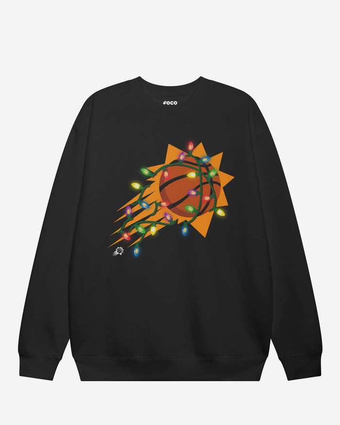 Phoenix Suns Primary Logo Holiday Lights Crew Neck Sweatshirt FOCO S - FOCO.com