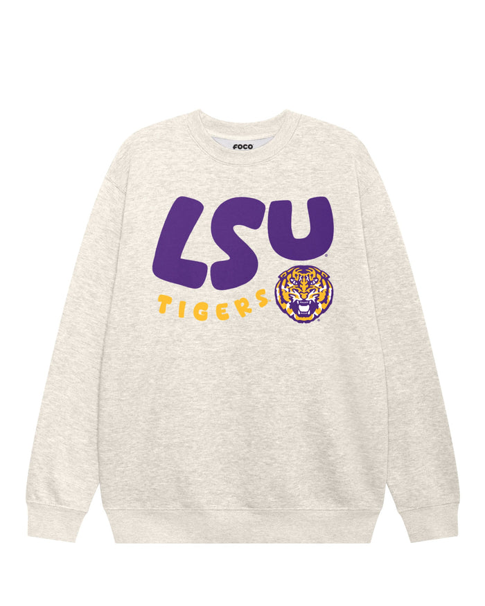 LSU Tigers Bubble Crew Neck Sweatshirt FOCO S - FOCO.com