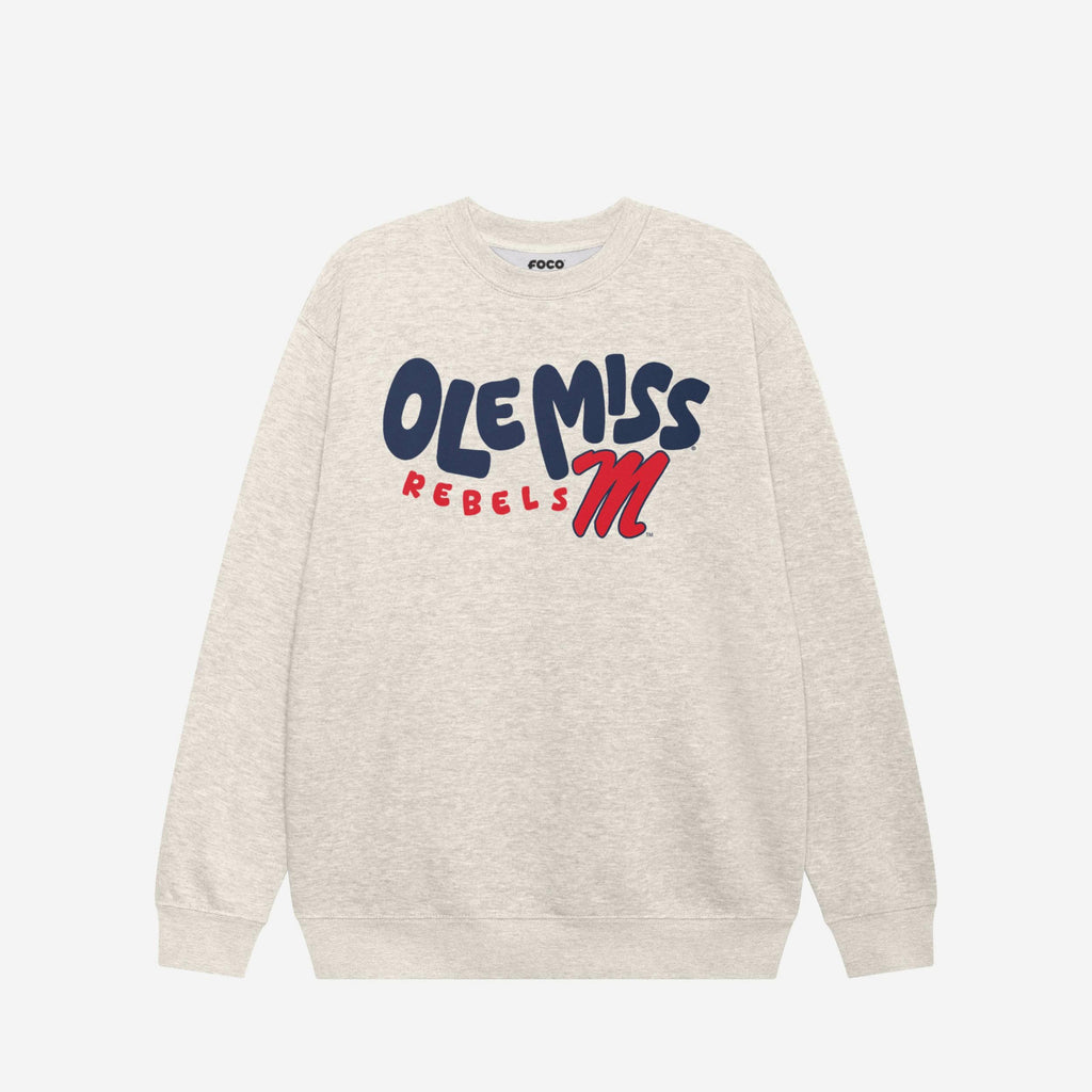 Ole Miss Rebels Bubble Crew Neck Sweatshirt FOCO S - FOCO.com