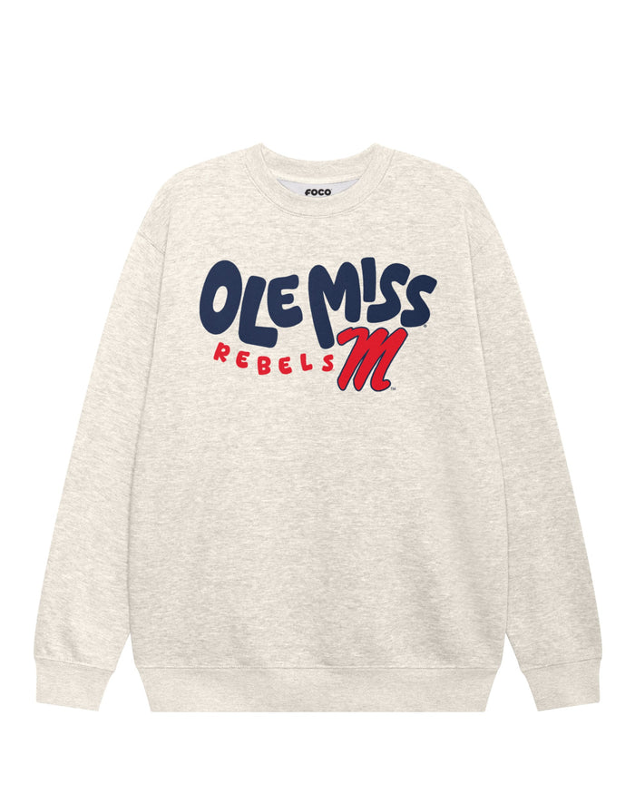 Ole Miss Rebels Bubble Crew Neck Sweatshirt FOCO S - FOCO.com