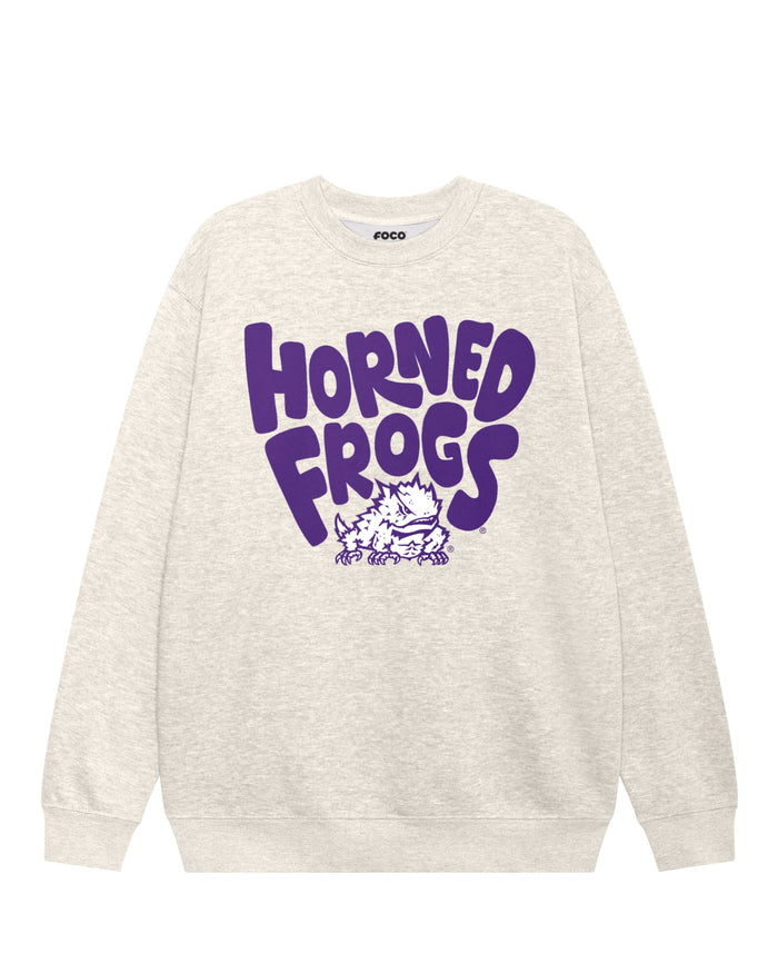 TCU Horned Frogs Bubble Crew Neck Sweatshirt FOCO S - FOCO.com