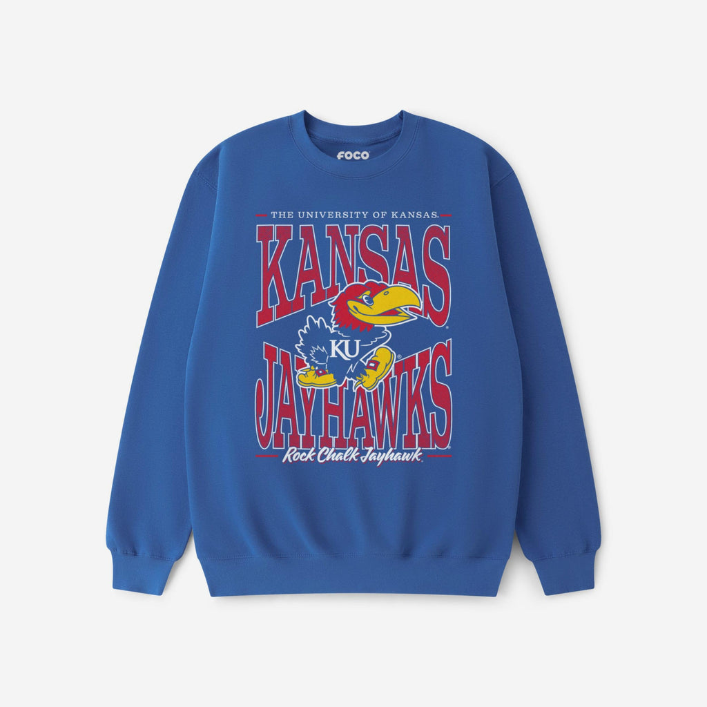 Kansas Jayhawks Diamond Dynasty Crew Neck Sweatshirt FOCO S - FOCO.com