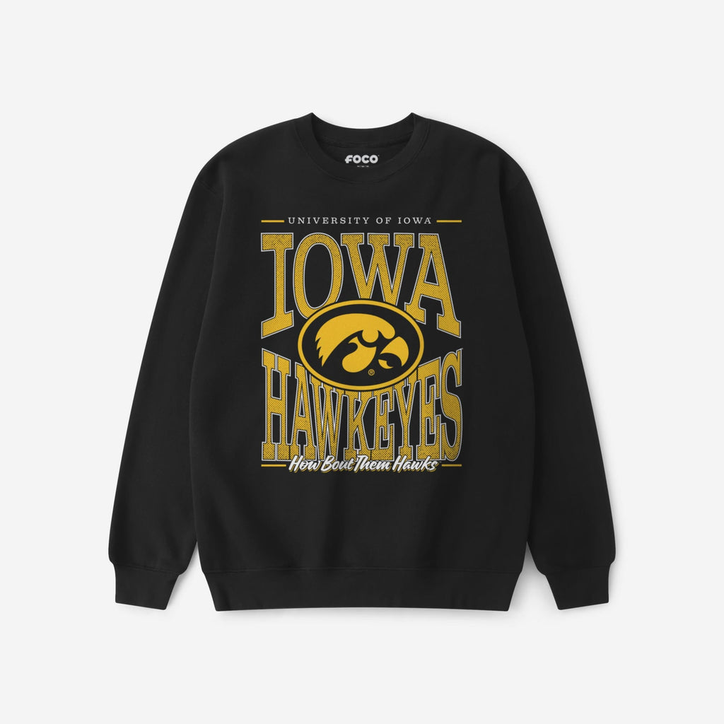 Iowa Hawkeyes Diamond Dynasty Crew Neck Sweatshirt FOCO S - FOCO.com