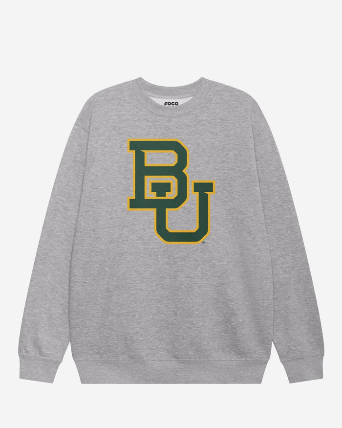 Baylor Bears Primary Logo Crew Neck Sweatshirt FOCO Athletic Heather S - FOCO.com