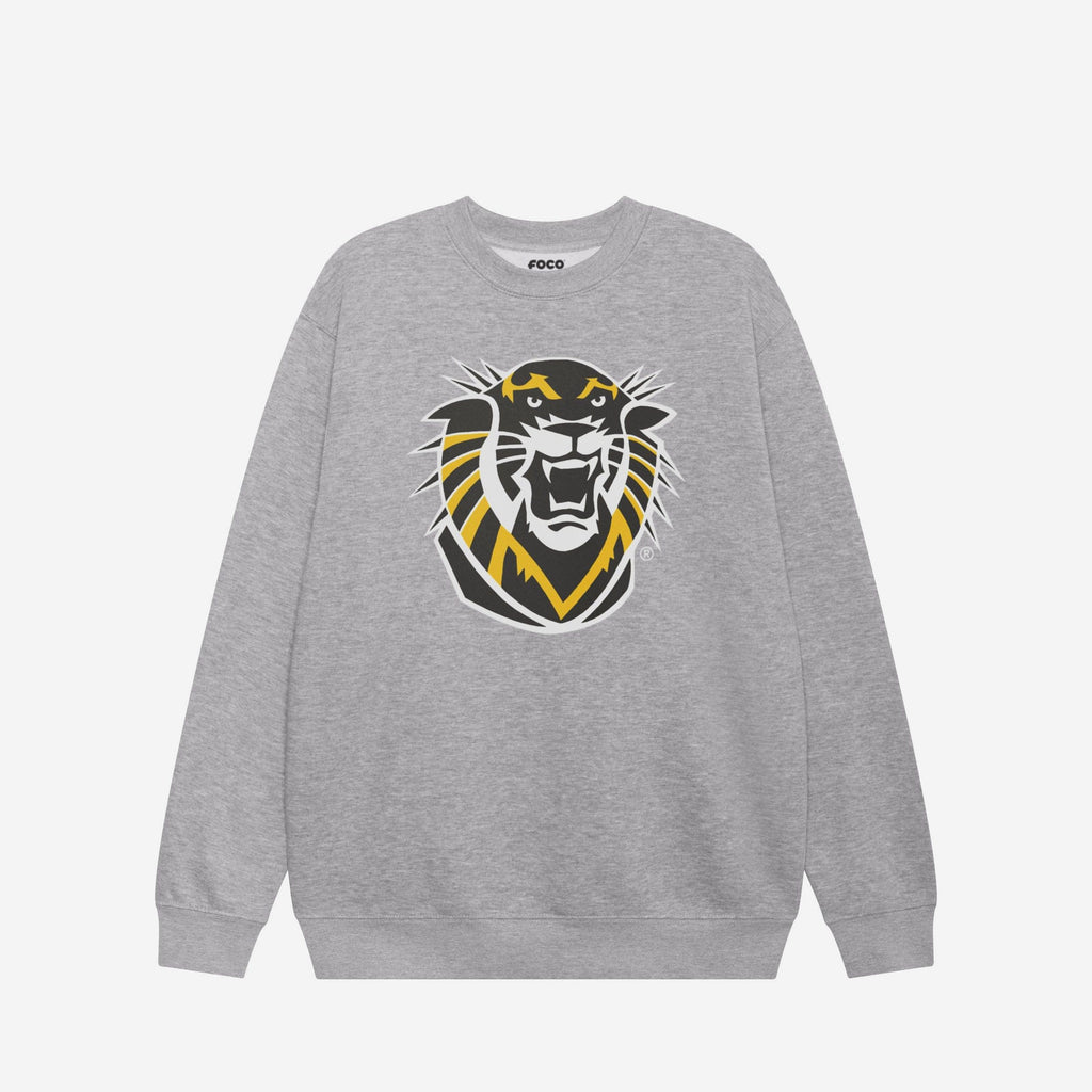 Fort Hays State Tigers Primary Logo Crew Neck Sweatshirt FOCO Athletic Heather S - FOCO.com