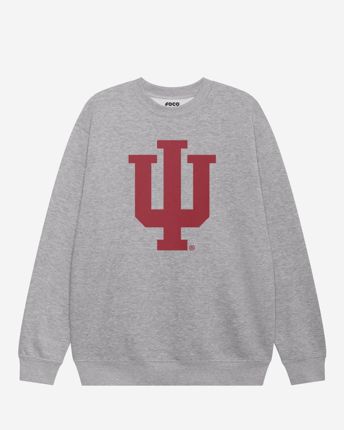 Indiana Hoosiers Primary Logo Crew Neck Sweatshirt FOCO Athletic Heather S - FOCO.com