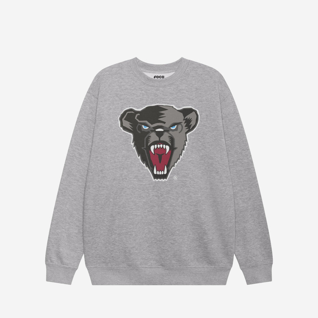 Maine Black Bears Primary Logo Crew Neck Sweatshirt FOCO Athletic Heather S - FOCO.com