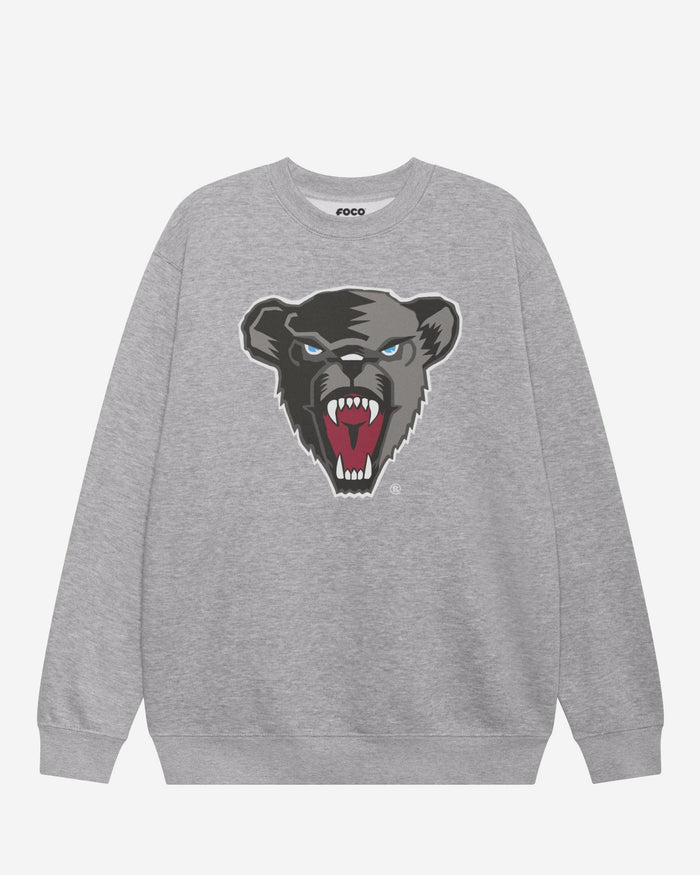 Maine Black Bears Primary Logo Crew Neck Sweatshirt FOCO Athletic Heather S - FOCO.com