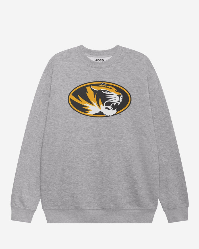 Missouri Tigers Primary Logo Crew Neck Sweatshirt FOCO Athletic Heather S - FOCO.com