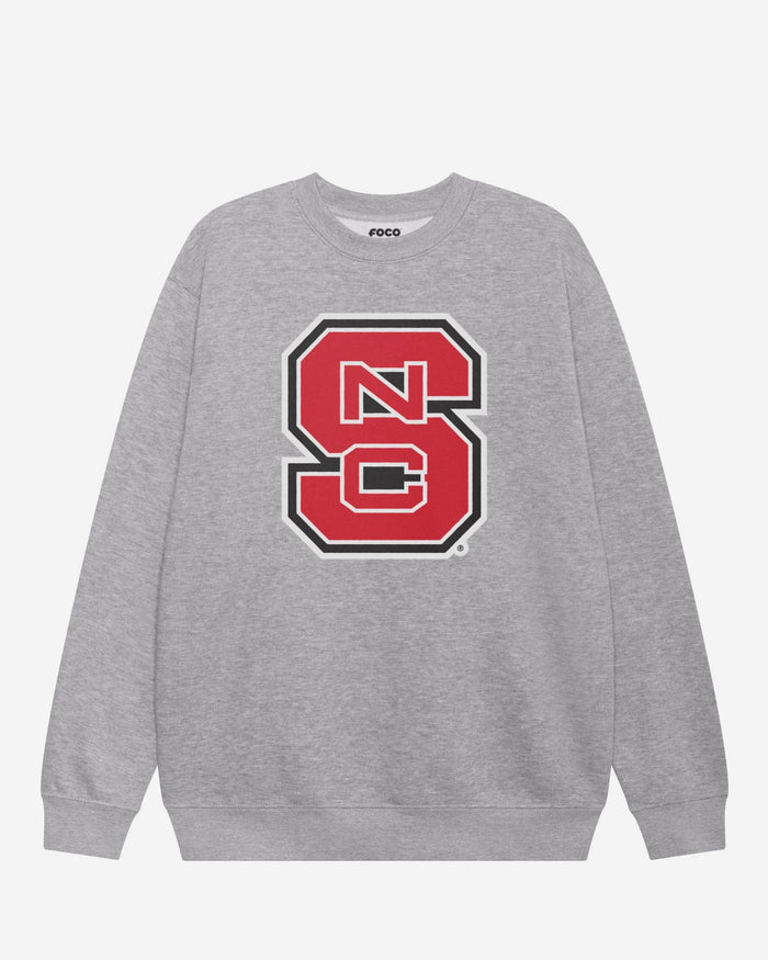 NC State Wolfpack Primary Logo Crew Neck Sweatshirt FOCO Athletic Heather S - FOCO.com