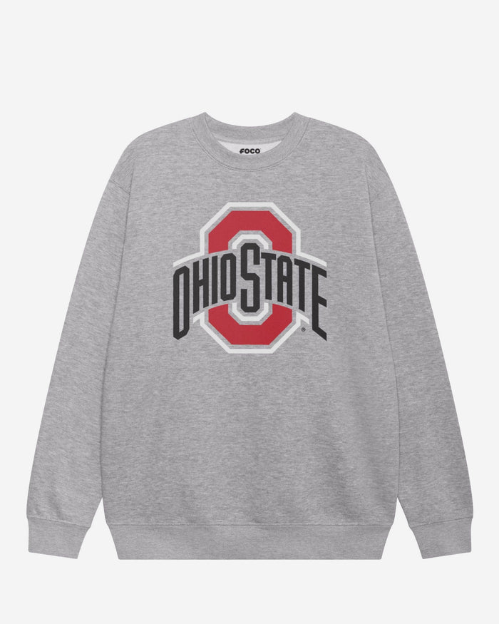 Ohio State Buckeyes Primary Logo Crew Neck Sweatshirt FOCO Athletic Heather S - FOCO.com