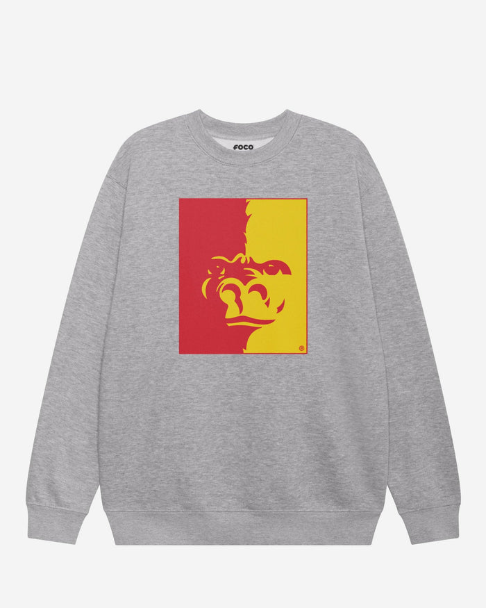 Pittsburg State Gorillas Primary Logo Crew Neck Sweatshirt FOCO Athletic Heather S - FOCO.com