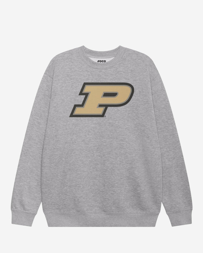 Purdue Boilermakers Primary Logo Crew Neck Sweatshirt FOCO Athletic Heather S - FOCO.com