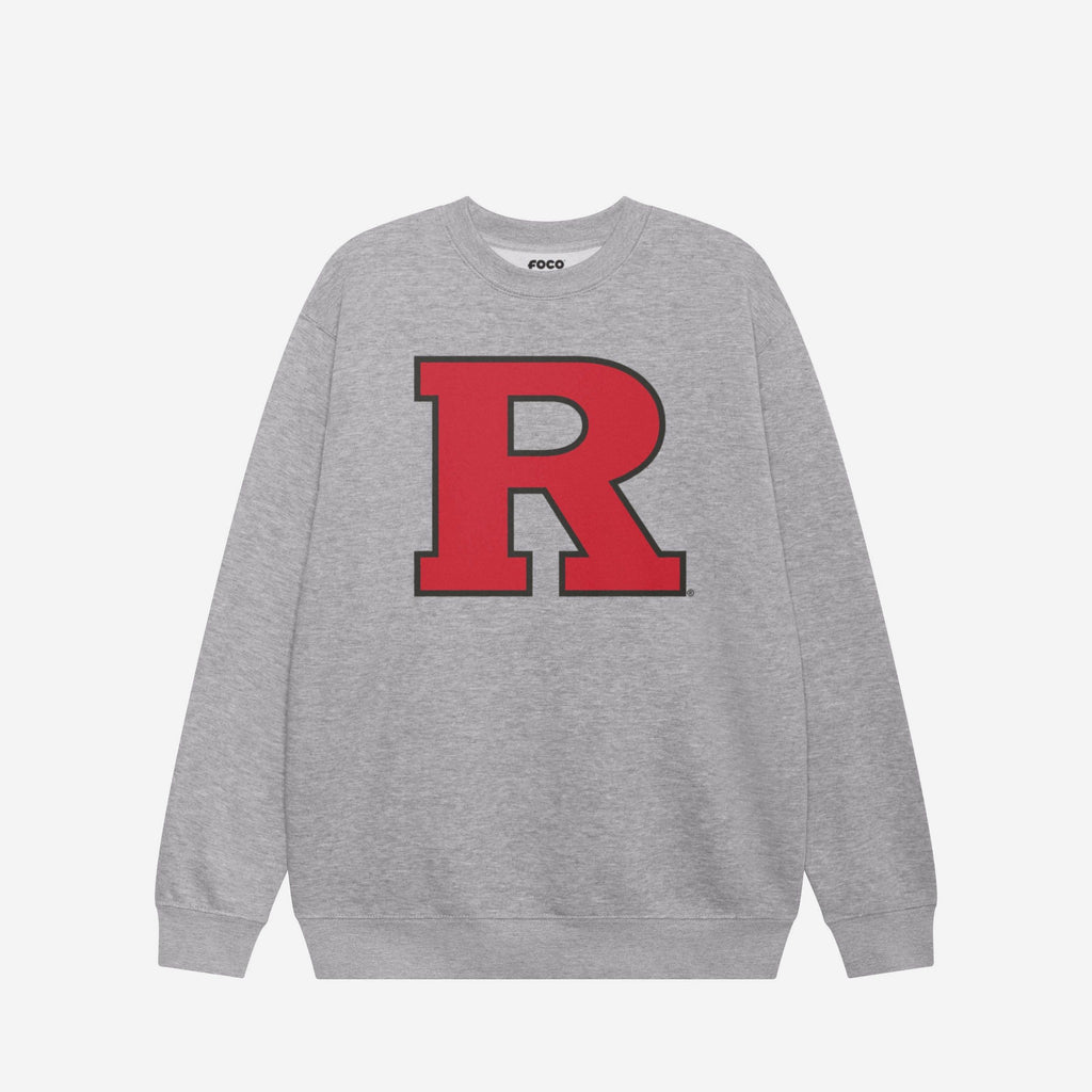 Rutgers Scarlet Knights Primary Logo Crew Neck Sweatshirt FOCO Athletic Heather S - FOCO.com