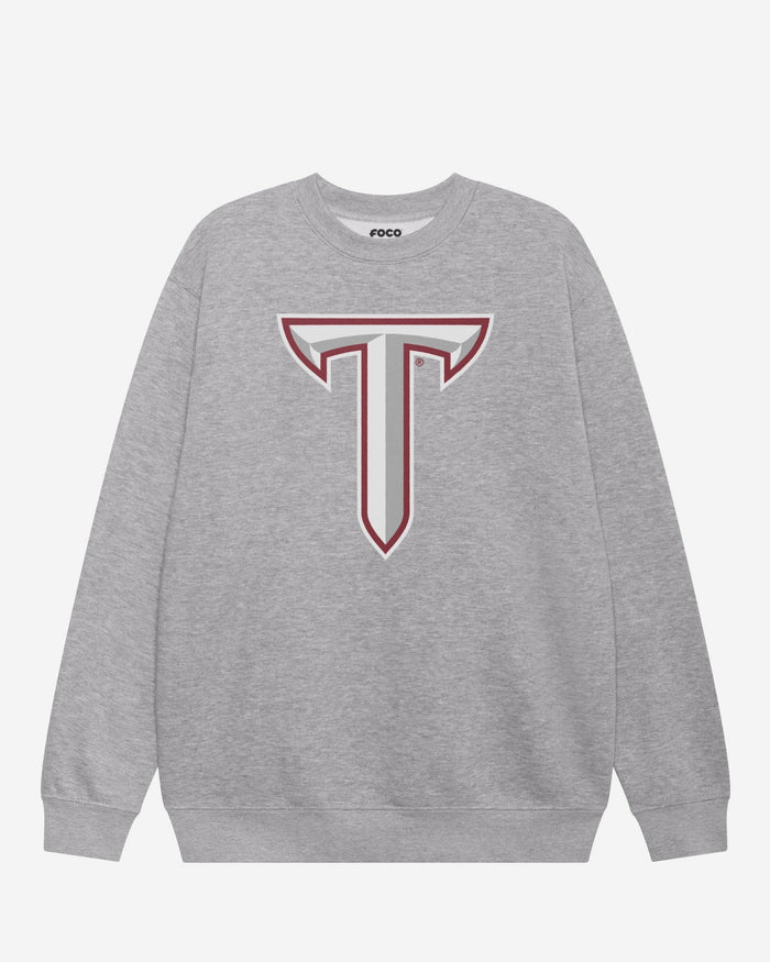 Troy Trojans Primary Logo Crew Neck Sweatshirt FOCO Athletic Heather S - FOCO.com