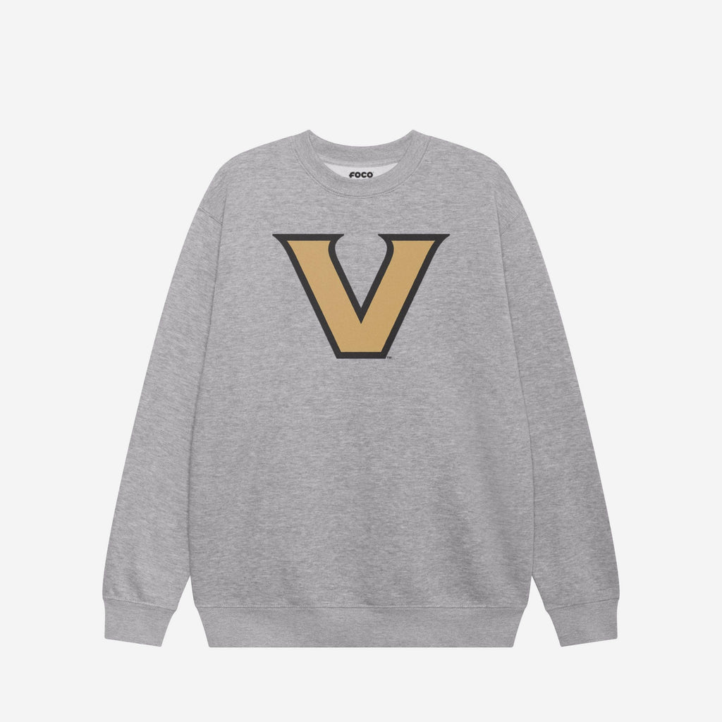 Vanderbilt Commodores Primary Logo Crew Neck Sweatshirt FOCO Athletic Heather S - FOCO.com
