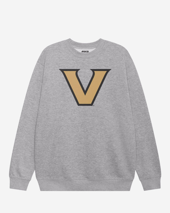 Vanderbilt Commodores Primary Logo Crew Neck Sweatshirt FOCO Athletic Heather S - FOCO.com