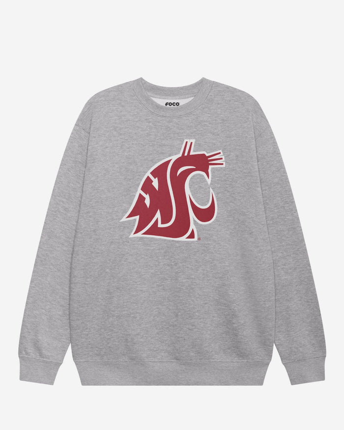 Washington State Cougars Primary Logo Crew Neck Sweatshirt FOCO Athletic Heather S - FOCO.com