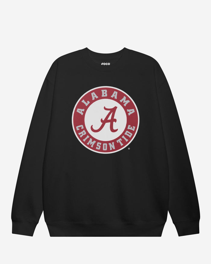 Alabama Crimson Tide Primary Logo Crew Neck Sweatshirt FOCO Black S - FOCO.com