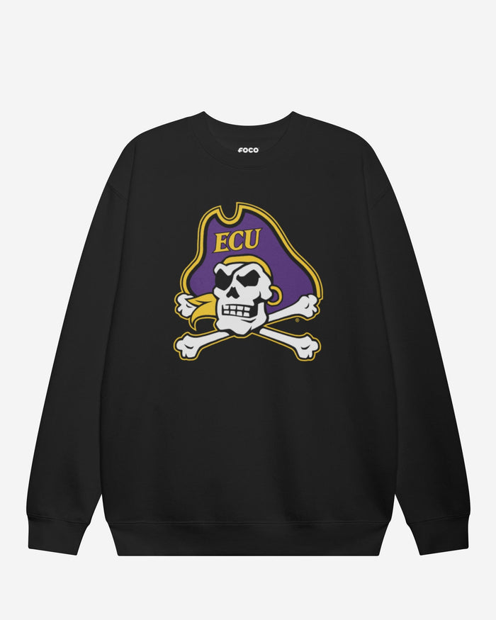 East Carolina Pirates Primary Logo Crew Neck Sweatshirt FOCO Black S - FOCO.com