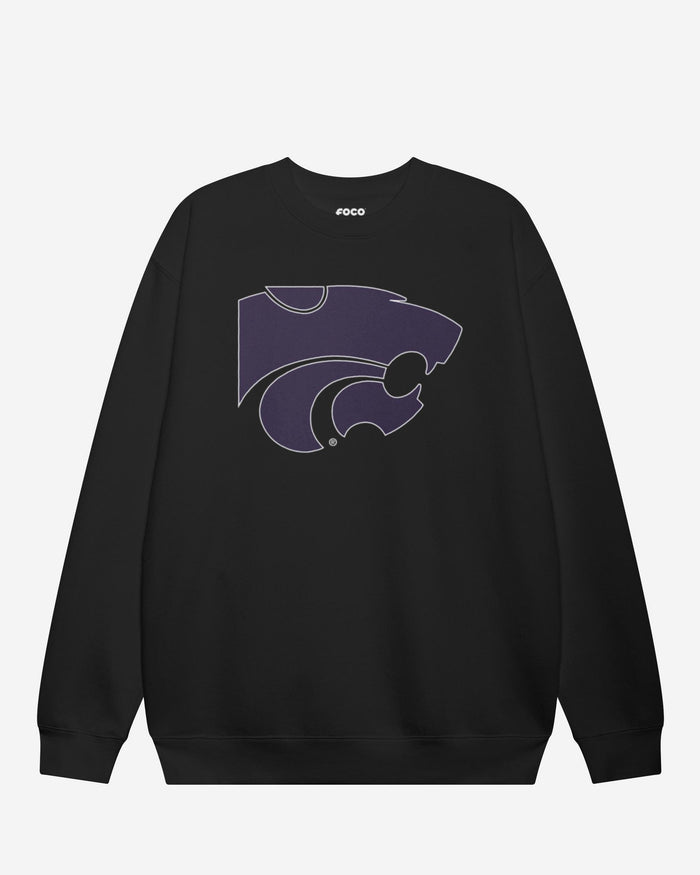 Kansas State Wildcats Primary Logo Crew Neck Sweatshirt FOCO Black S - FOCO.com